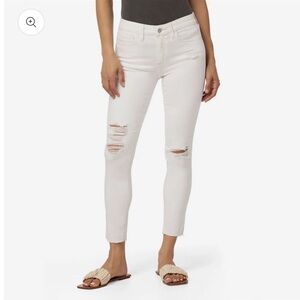 NWT Joe's Jeans Women's Cropped White Distressed Jeans